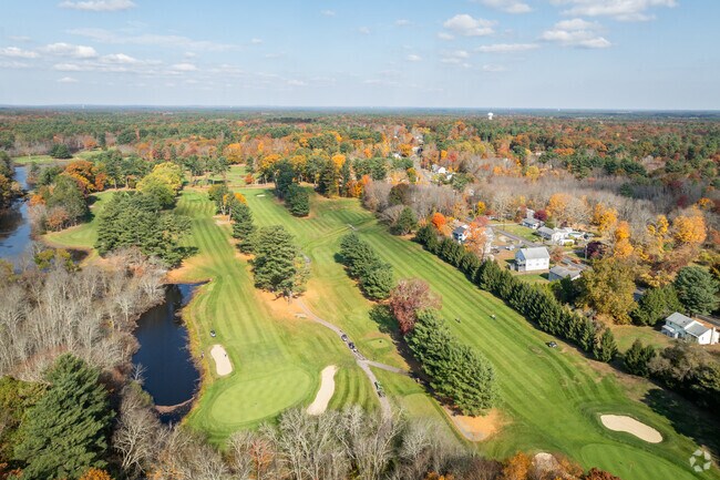 Take in the lush greenery of Segregansett Country Club from above in Wades Corner, MA.