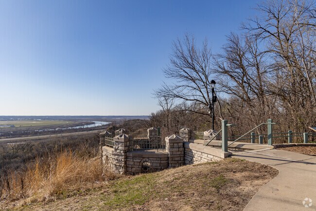 Lewis and Clark Park overlooks Council Bluffs and Omaha.