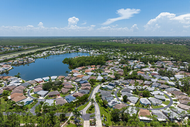 The best view of the unique design of Corkscrew Woodlands is from above in the City of Estero.
