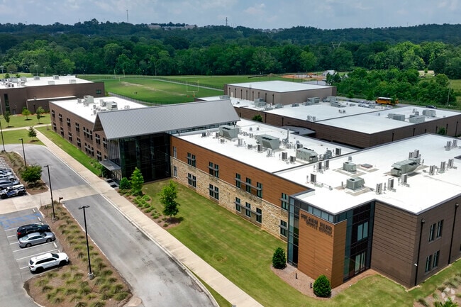 The modern Pelham Park Middle School enrolls around 800 students.