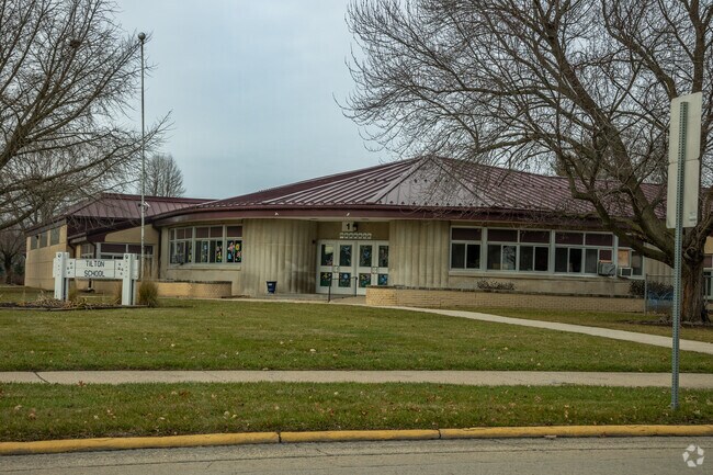 Tilton Elementary School is a small one level building.