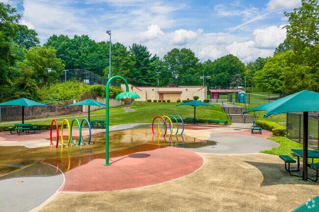 The splash pad at East Hills Park offers  a place to escape the summer heat.