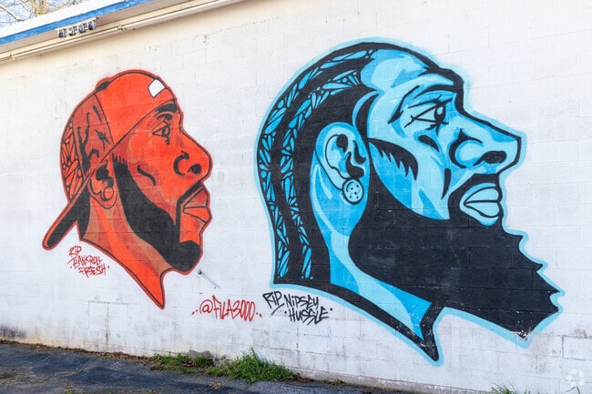 Candler-McAfee showcases vibrant local artwork throughout its streets and public spaces.