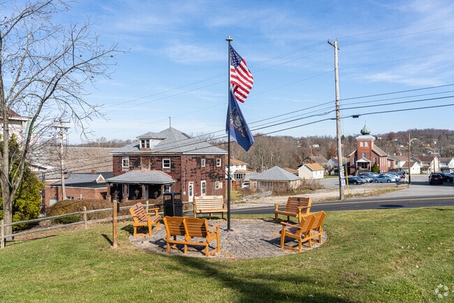 A small memorial pocket park honors service in the heart of Sewickley Township.