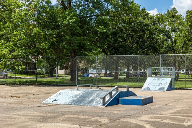 The skate park provides skateboarders, in-line skaters & bicyclers a 5,000 square foot area.