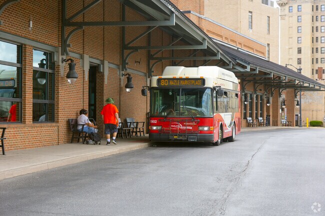 Hazleton Public Transit runs a bus route that connects Freeland to Hazleton.
