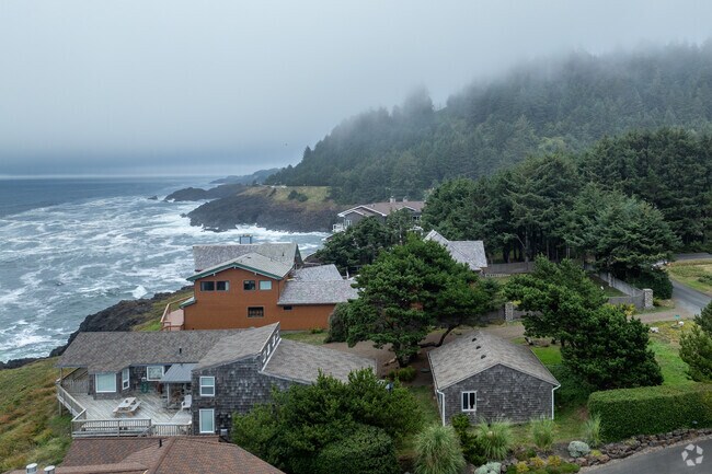 The homes in Agate Beach have stunning views of the coastline.