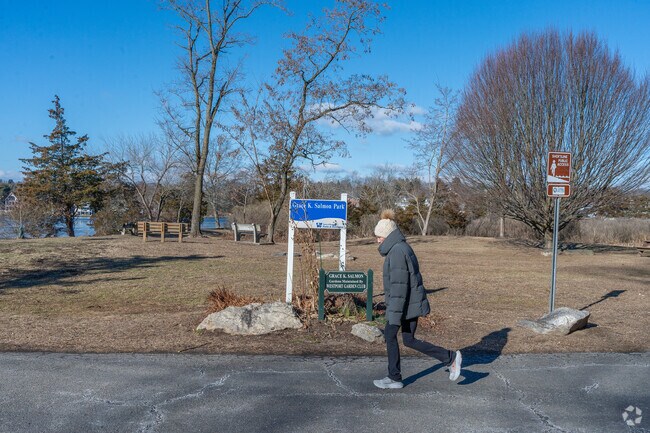Even during winter months, locals enjoy walking at Grace K. Salmon Park in Westport Village.