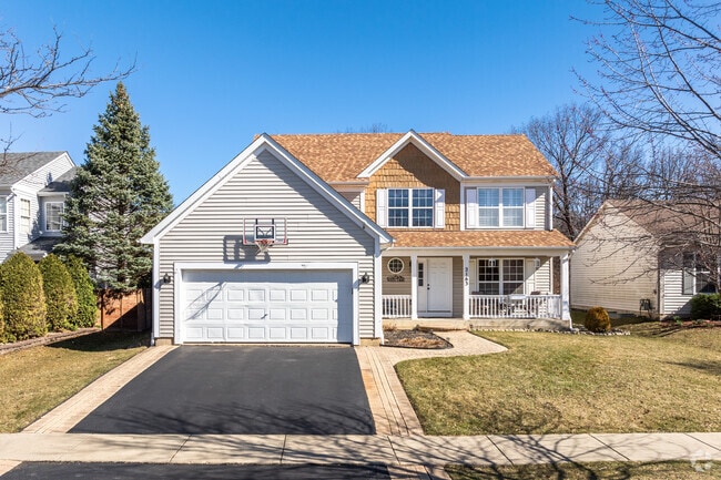 Traditional style two story homes are abundant in Round Lake Heights.
