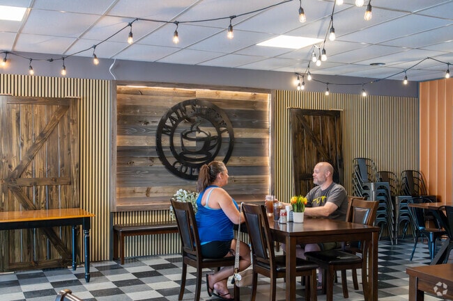 Residents enjoy coffee and conversation at Main Street Coffee in Newcomerstown.