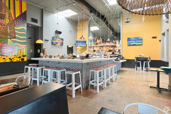 Mas Taco Bar in Wilhaggin del Dayo has bright and festive décor.