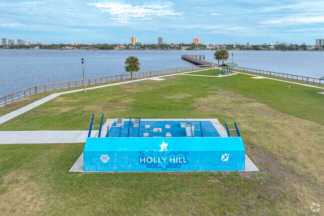 Sunrise Park provides a stunning backdrop as you exercise, fish or stroll the grounds.