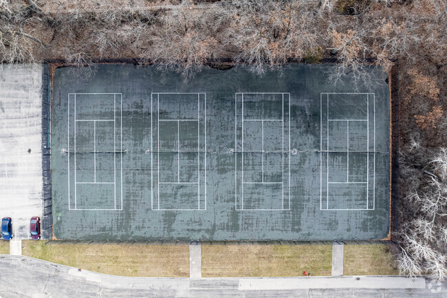 Tennis courts at Red Oak Elementary School in Highland Park.