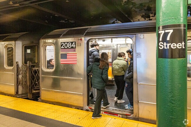 The 6 train stops at 77th Street in the Upper East Side.