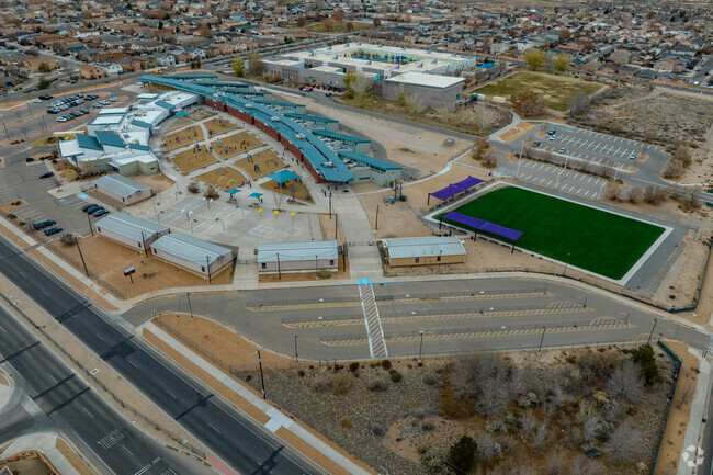 An aerial view of Edward Gonzales Elementary School.