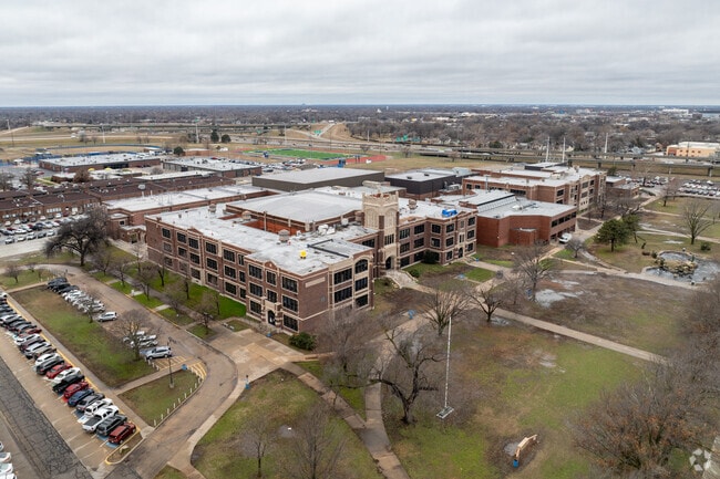 Here is an aerial view of East High School.