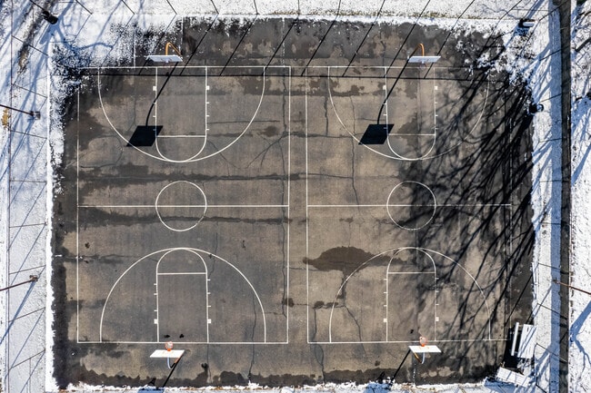Basketball courts at Clairton Park invite locals to enjoy outdoor games and recreation.