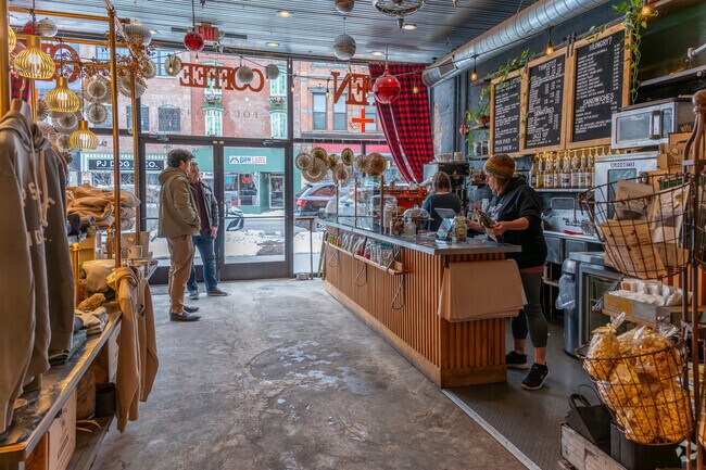 Locals get a cup of coffee at Foundry42 on Front Street in Port Jervis.