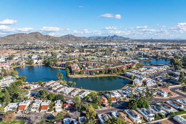 Lakeside condos bask in the daytime serenity of North Mountain Village.