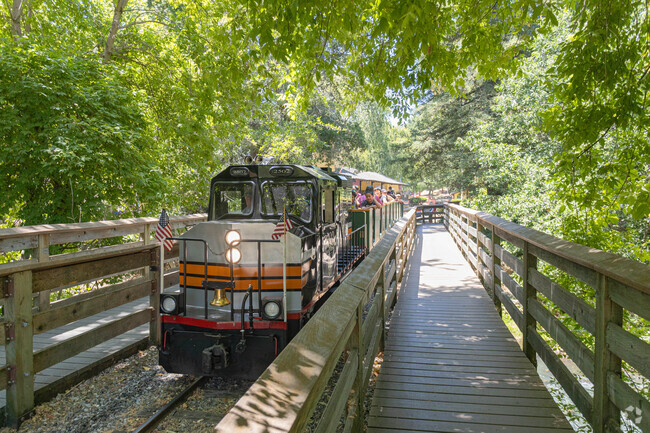 Ride the 1/3rd sized train at Vasona County Park Lake in the West Los Gatos neighborhood.