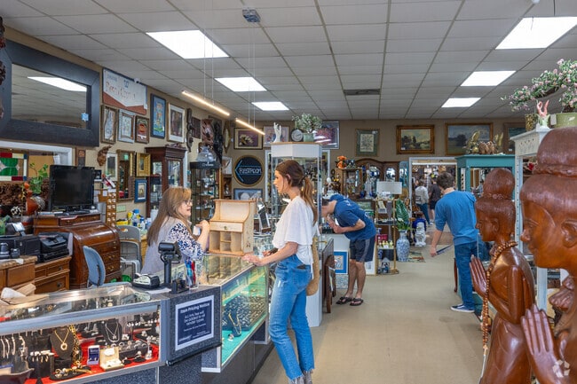 Browsing All About Antiques in Myrtle Grove is a favorite pastime.