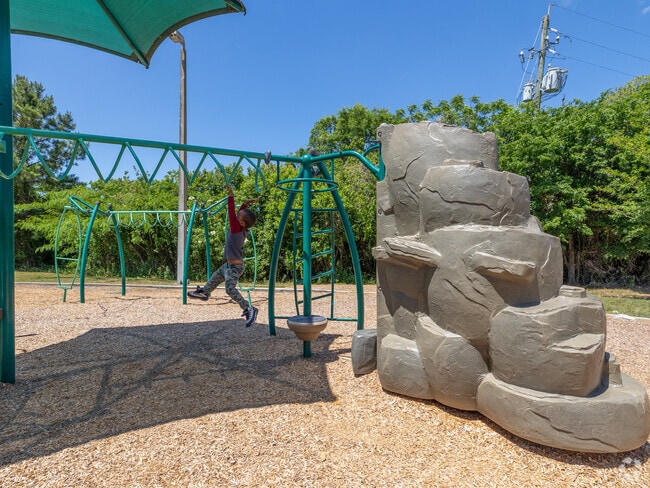Kids love playing on the monkey bars at Brackridge Park.