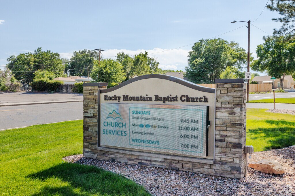 A welcoming entrance is seen at Christian Growth Academy in Pueblo.