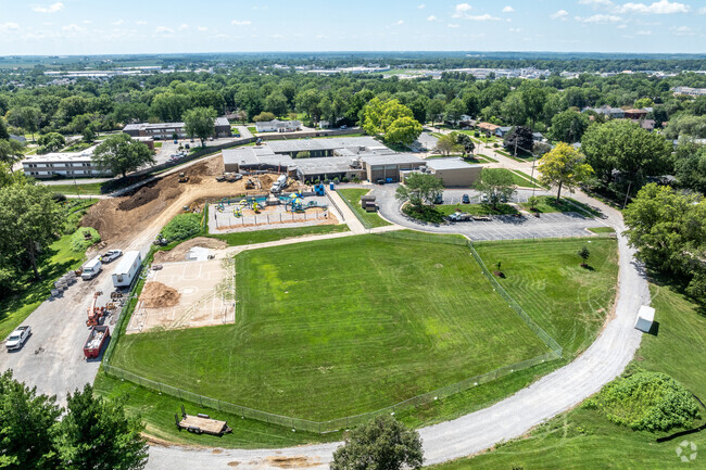 The campus of Lucas Elementary is tucked into residential neighborhoods.