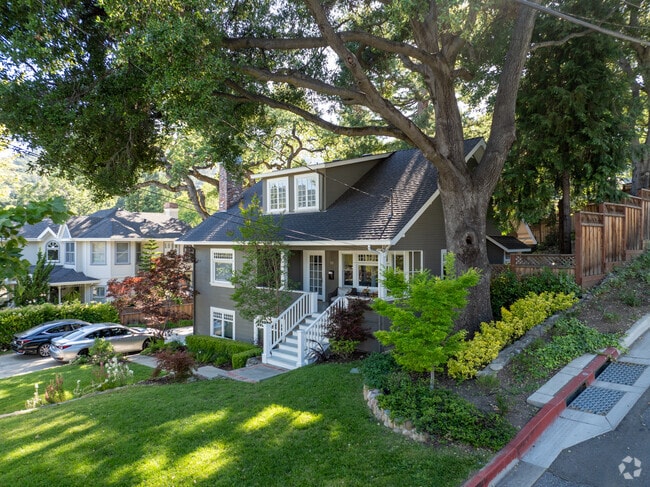 The Craftsman house in Los Gatos features charming handcrafted woodwork.