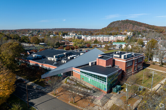 An aerial view of Beecher School.