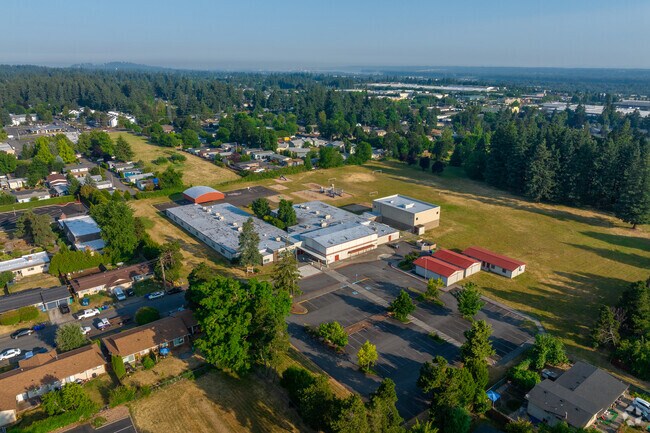 Overlooking the Hartley Elementary School toward Portland International Airport.