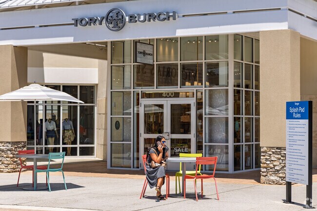 Tory Burch at Tanger Outlets near Arcadian Shores offers upscale fashion and deals.