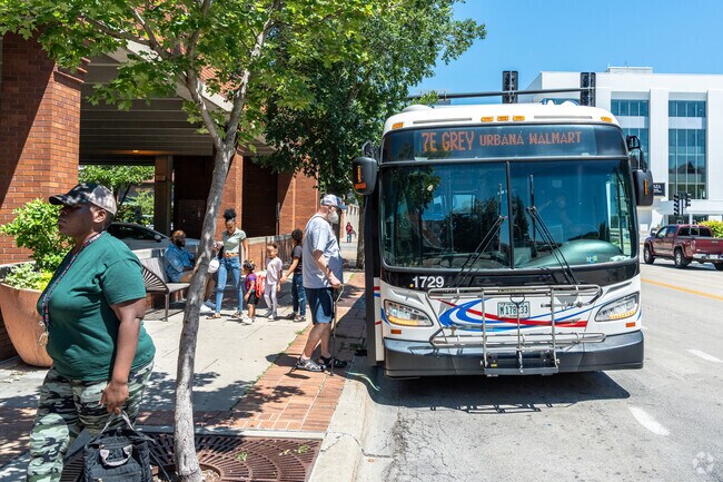 Historic East Urbana commuters enjoy the easy access to many bus stops.