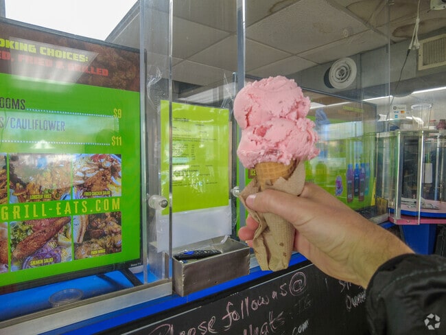 Try the delicious strawberry ice-cream at Urban Grill.