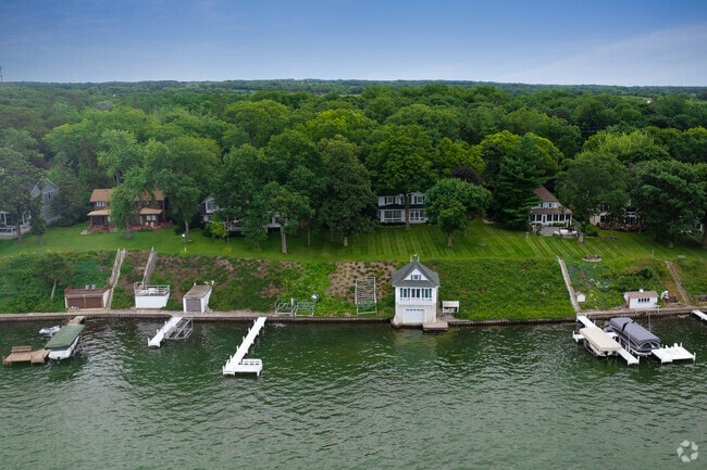 Many homes in Delavan Lake have private docks and great views of the water.