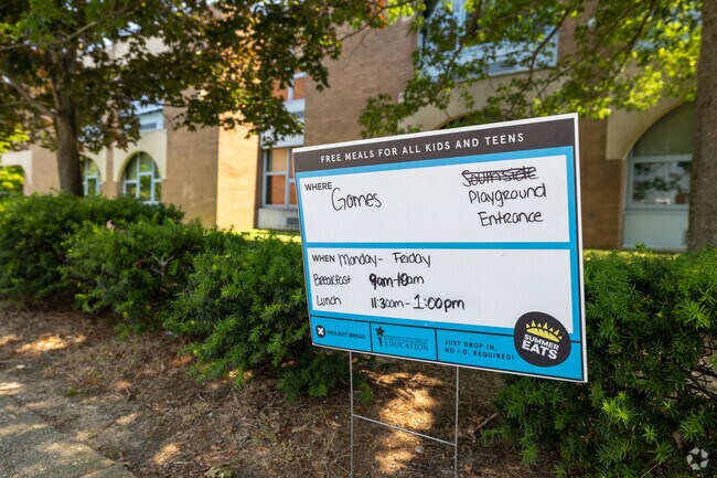 Gomes Elementary School serves free lunch in the summer months.