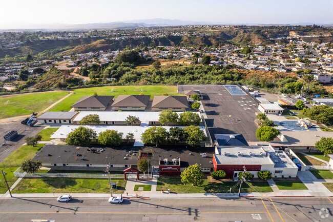 Aerial view of the campus at Laurel Elementary School in Oceanside.