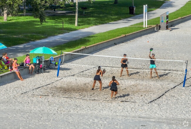 Remington locals can play some beachfront volleyball at Lakefront Park.