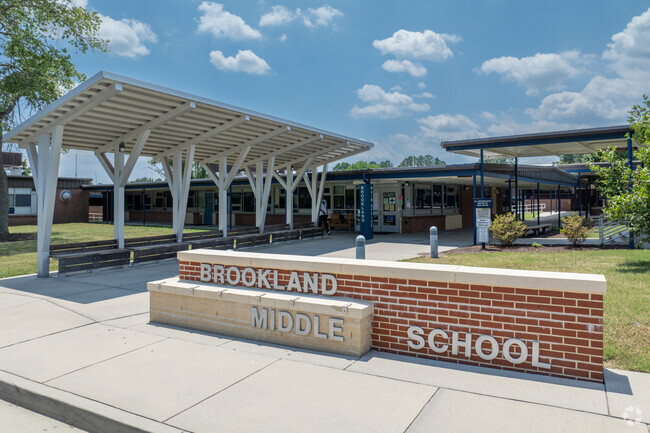 The entrance to Brookland Middle School.
