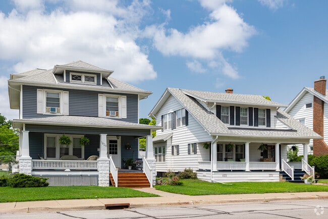 Central Rock Island features many traditional four-square homes with front porches.