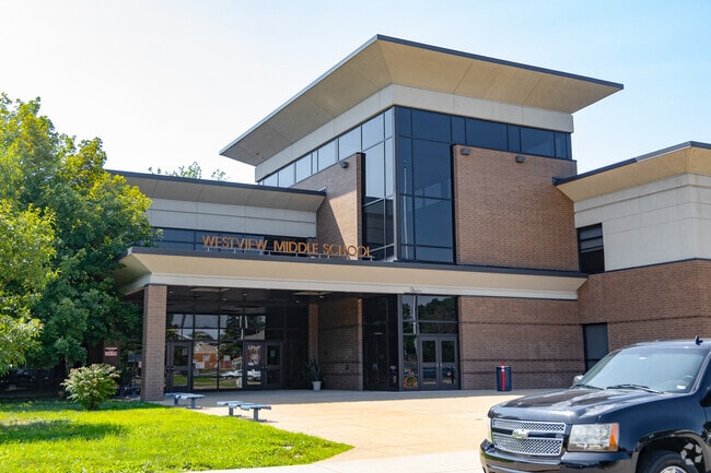 Westview Middle School front entrance in Florissant.