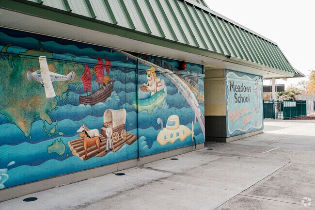 The wall art of eanne R. Meadows Elementary School in San Jose, California.