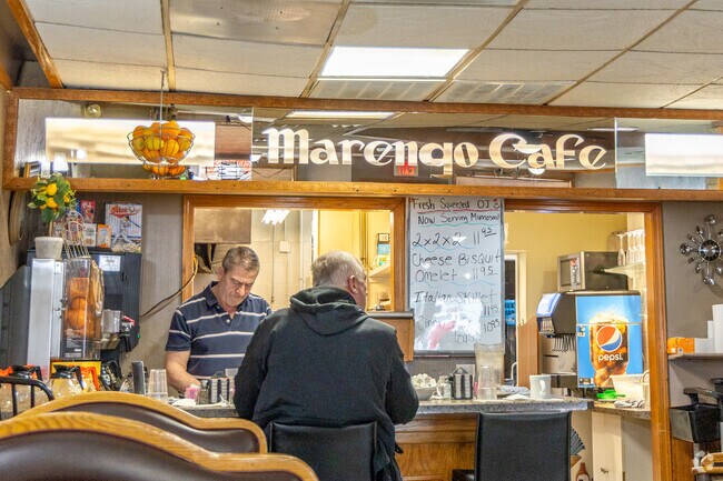 Marengo Cafe serves food all day and a nice place to meet friends or bring the family.