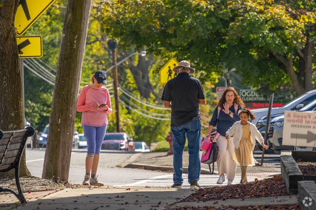 Residents can be seen walking around the downtown area of Ogdensburg.