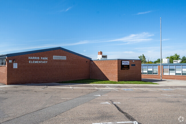 The main building at Harris Park Elementary in Westminster, Colorado.
