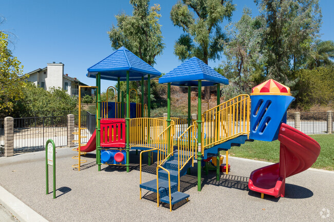 The vibrant playground at Decker Elementary provides a fun recess in Phillips Ranch.
