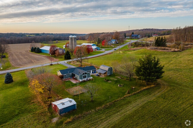 Wales, NY sits amid rolling hills and farmland near the Aurora Expressway.
