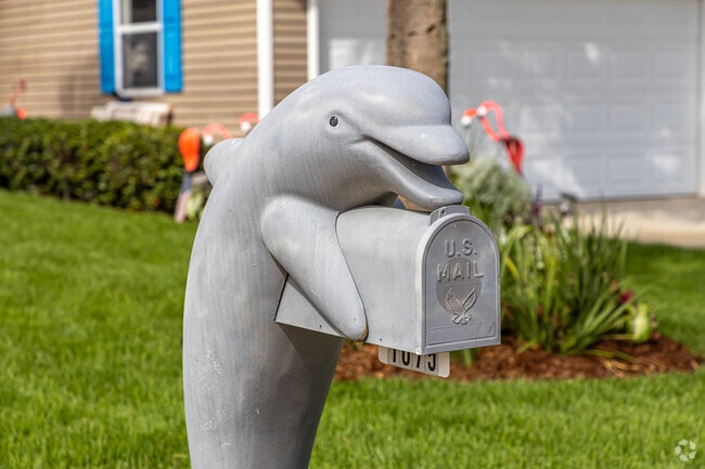 Decorative mailboxes are common in Eden Isle.