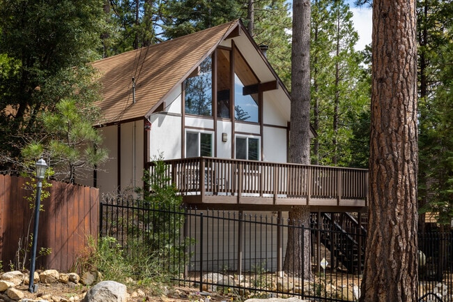 Upgraded modern A-frame cabins provide style to a classic design in Idyllwild Mountain Park.