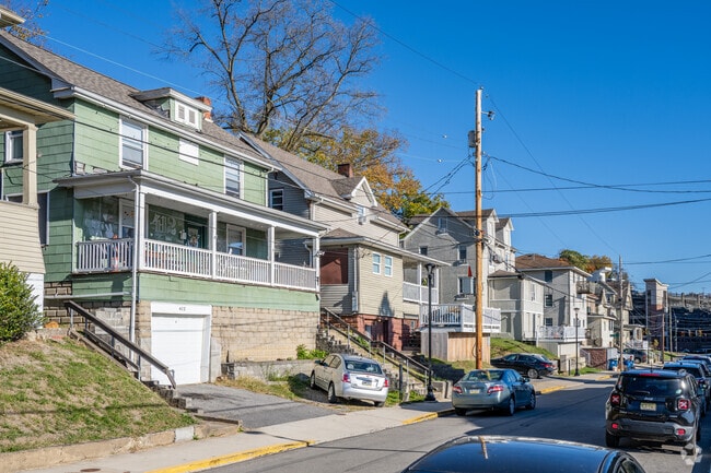 Larger homes sit close to the street in the neighborhood called Sunnyside.